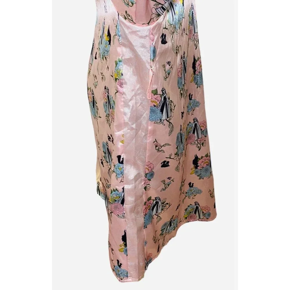 Disney Robe Pink Satin Princess‎ Aurora Sleeping Beauty Womens LARGE Sleepwear - Picture 6 of 8